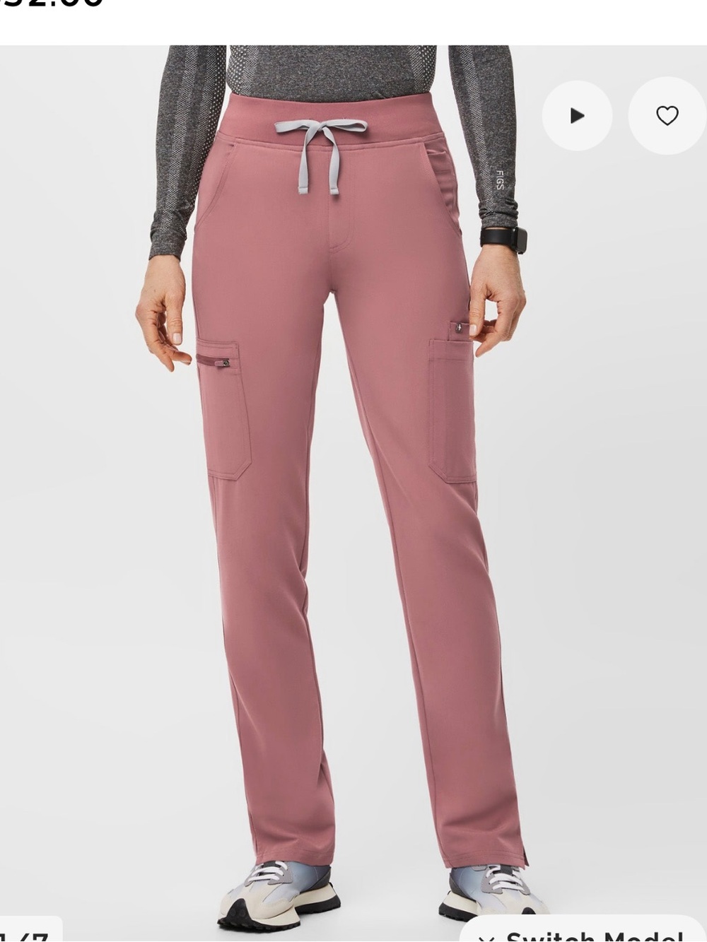 Figs yola mauve scrub pants